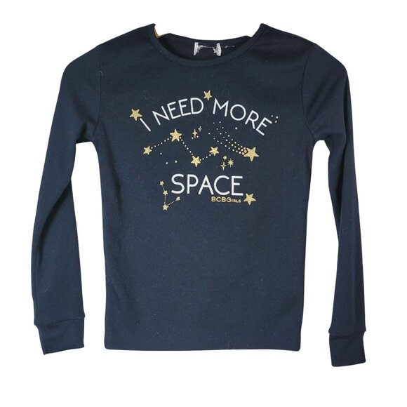 2/$15 BCBG Girls Pajama Set Blue Size 10 Pants I Need More Space Stars Astronomy - Picture 2 of 11